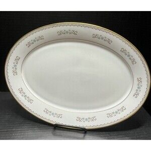 Vtg Lenox Oxford Bone China Hampshire 16" Oval Serving Platter Made in USA MCM